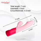7-inch pink G-spot vibrator with 4-inch insertable length and 4.5-inch circumference